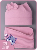 Шапка для девочки осенняя с ушками и снуд