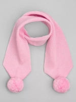 Шарф зимний вязаный с бубонами для девочки