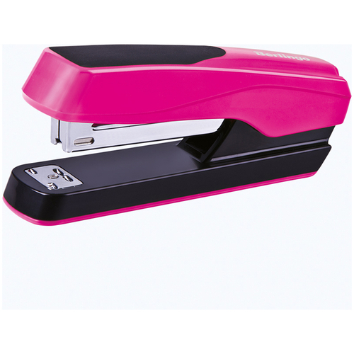 Степлер №24/6, 26/6 "Fluent", до 25л., пластиковый корпус, розовый, Berlingo
