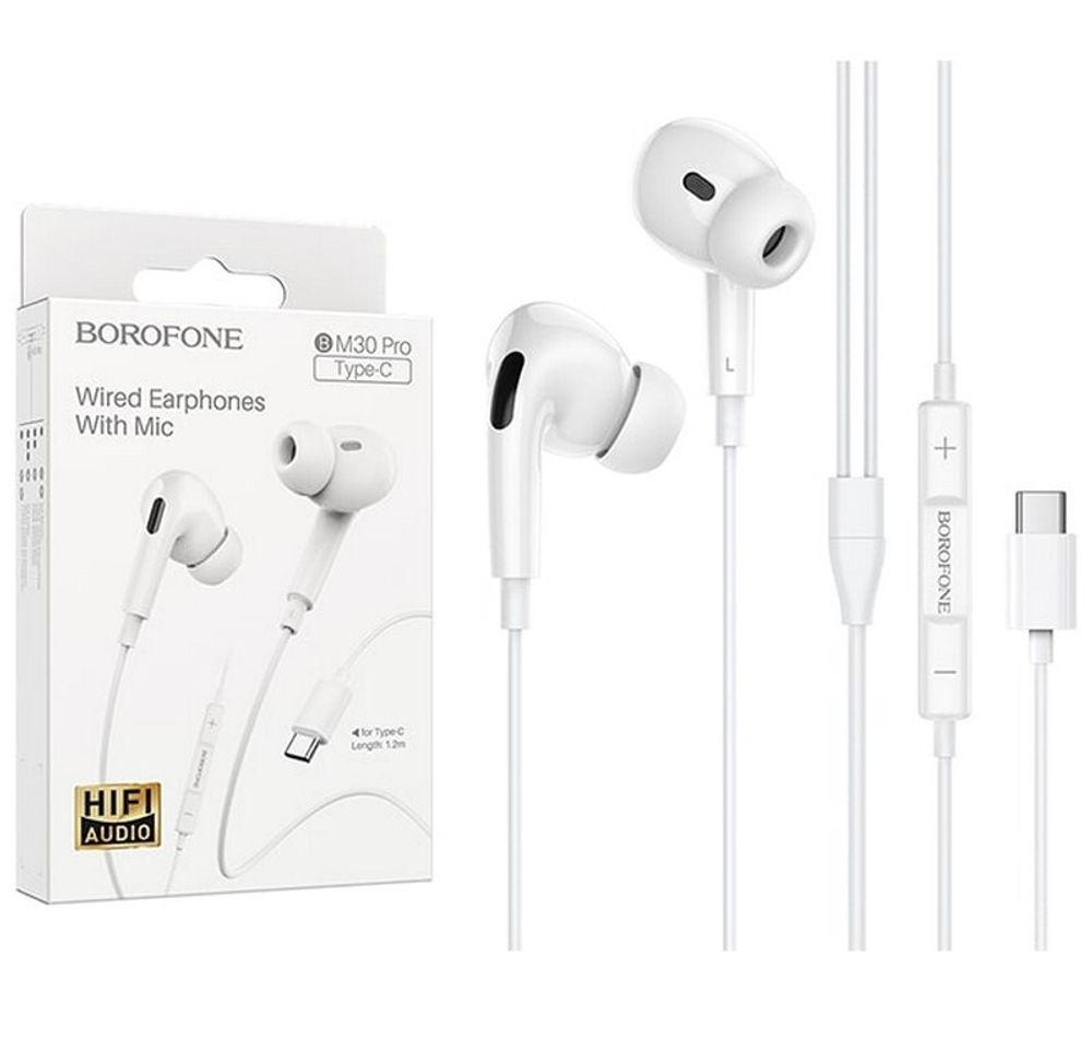 Наушники с микрофоном BOROFONE BM30 Pro Type-C (белый)