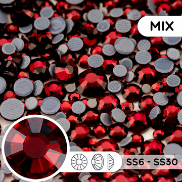 Набор страз горячей фиксации “Garnet” (микс размеров SS6–SS30)