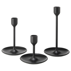 IKEA FULLTALIG  (ИКЕА ФУЛЛТАЛИГ)  -  Подставки для свечей, 3 шт, черные