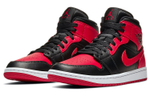 Jordan Air Jordan 1 mid "red and black" synthetic leather small non-slip shock absorption, non-slip, wear-resistant high-top retro basketball shoes men's black, red and white