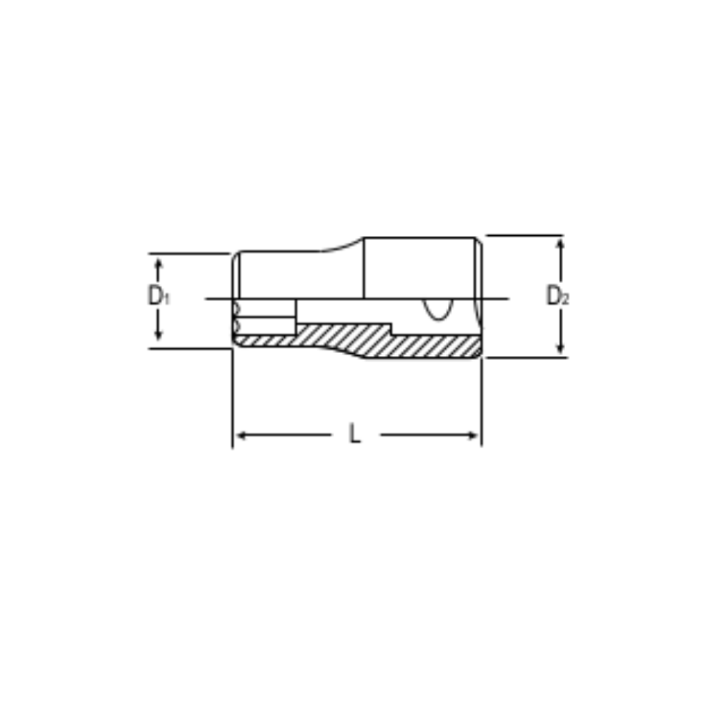 Торцевая головка 1/2", 4402M21, Hans