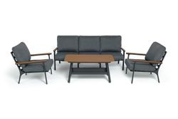 "Крокус" лаунж-зона 5-местная из алюминия, цвет темно-серый