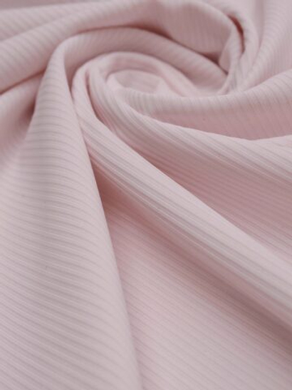 Микрофибра бельевая в рубчик матовая эластичная цвет светло-розовый метражом