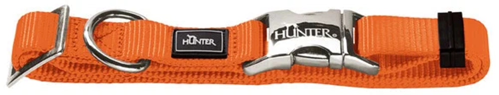 HUNTER Ошейник для собак ALU-Strong M (40-55 см) нейлон с металлической застежкой оранжевый