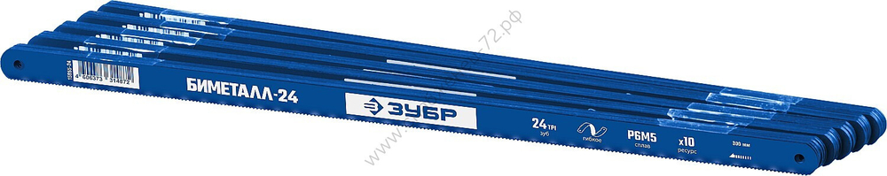 ЗУБР БИМЕТАЛЛ-24 24 TPI, 300 мм, Биметаллическое полотно по металлу (15855-24)