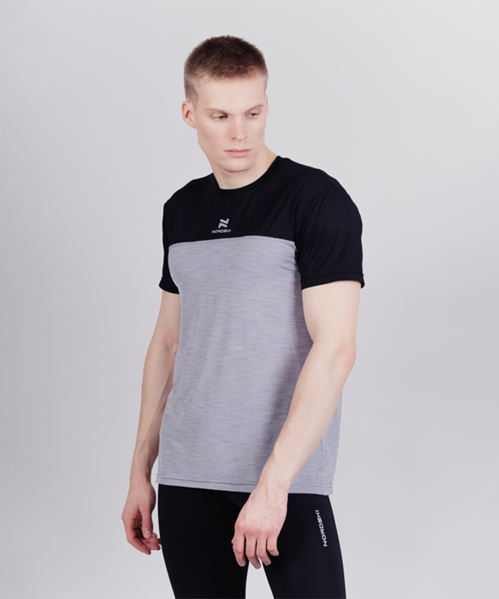 Футболка NORDSKI PRO ENERGY Grey/Black, серый/черный