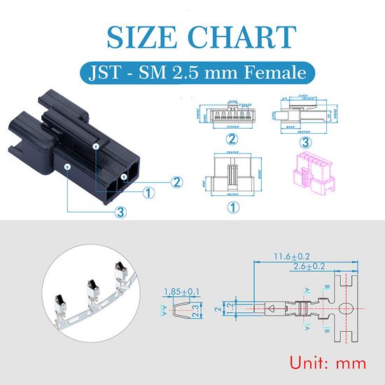 JST SM папа+мама коннектор   3P