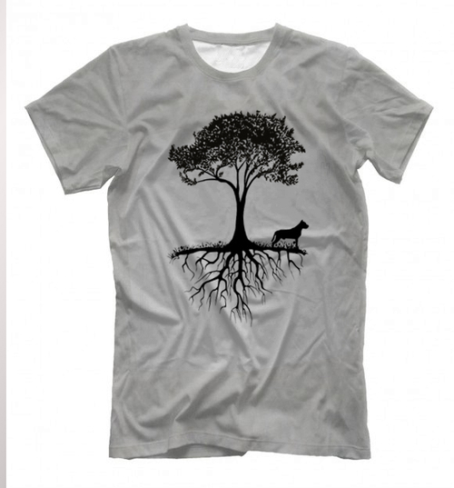 Футболка "Стафф у дерева"