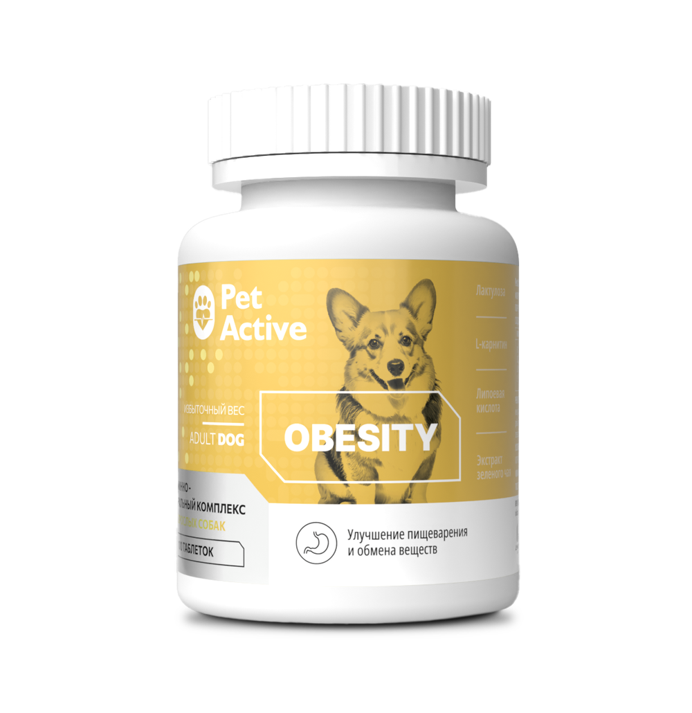 PETACTIVE Витаминно-минеральный комплекс для собак с избыточным весом (100 таблеток)
