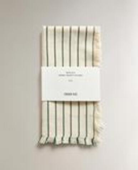 ZARA HOME САЛФЕТКИ С БАХРОМОЙ В ПОЛОСКУ (2 ШТ.), ЭКРЮ