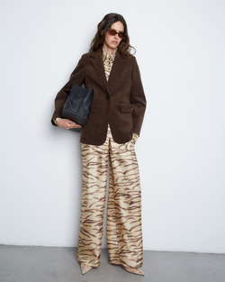 Брюки из шелка Стелла Маккартни бежевый/коричневый