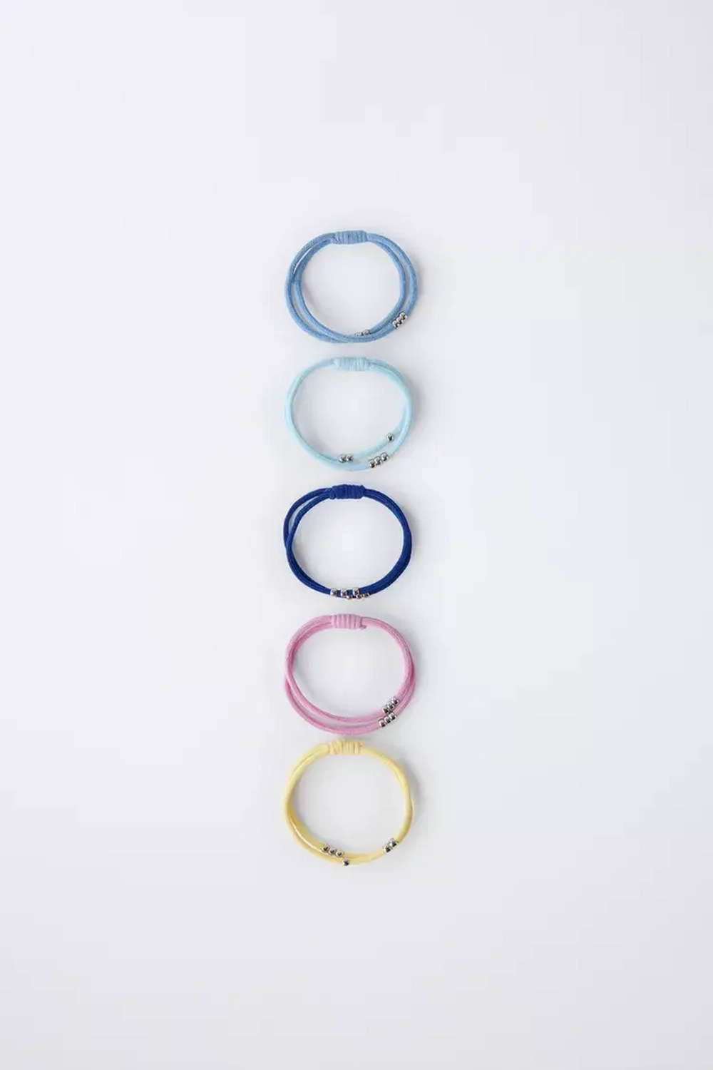 ZARA НАБОР ИЗ 5 РЕЗИНОК С БУСИНАМИ, РАЗНОЦВЕТНЫЙ