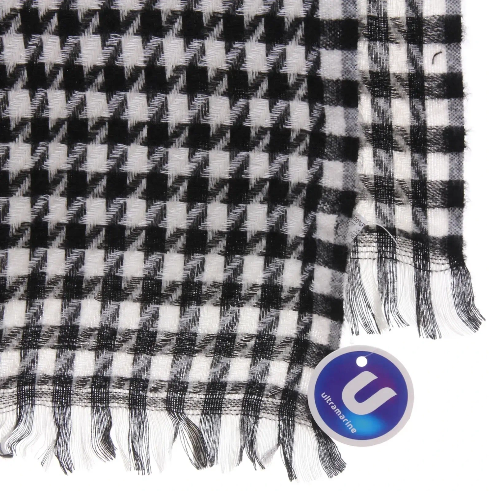 Палантин - шарф «ZIMA», гусиная лапка, цвет белый/черный, 180*70см (200/215гр)