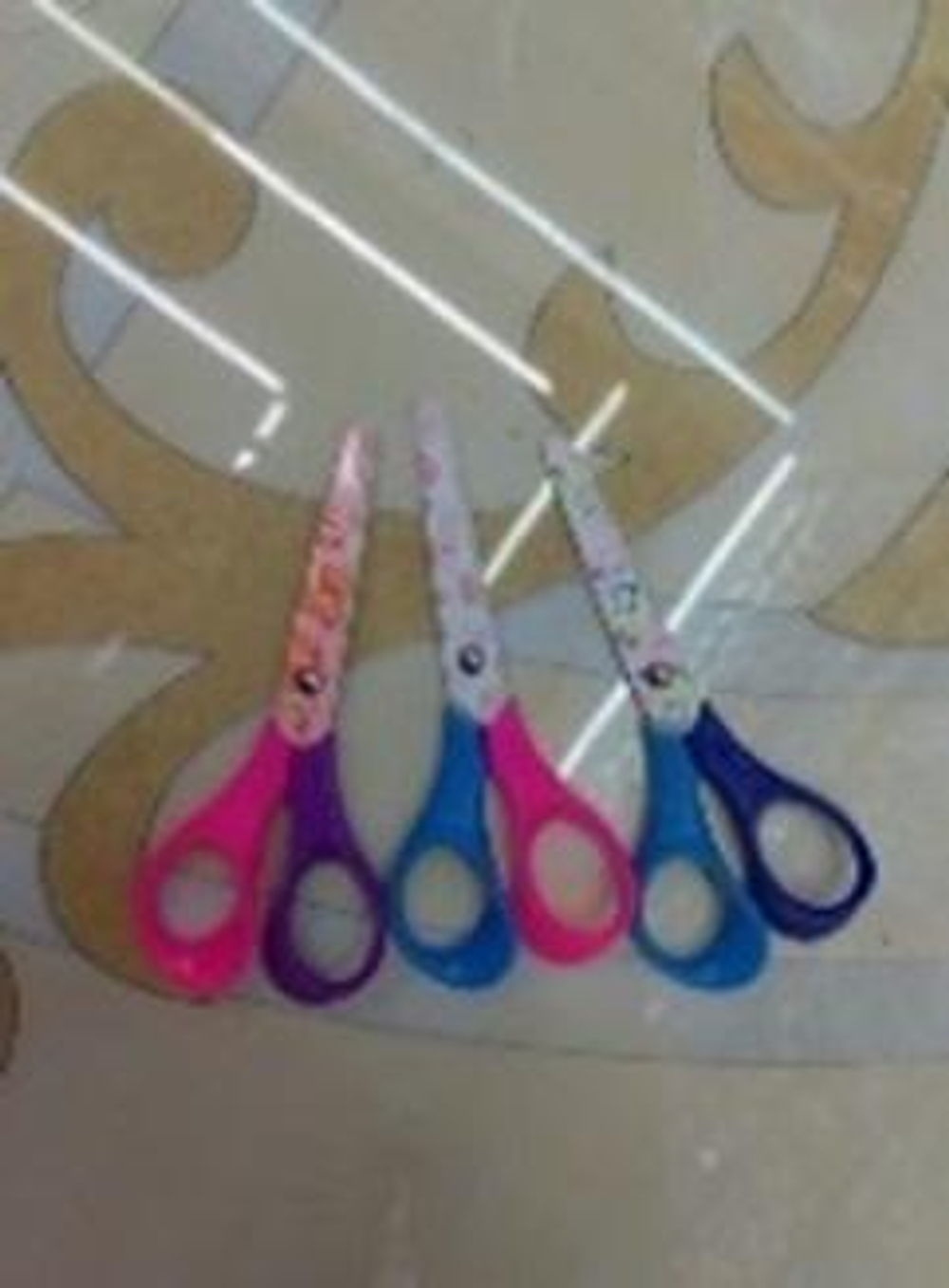Ножницы детские, 13 см, цветные лезвия, на картоне