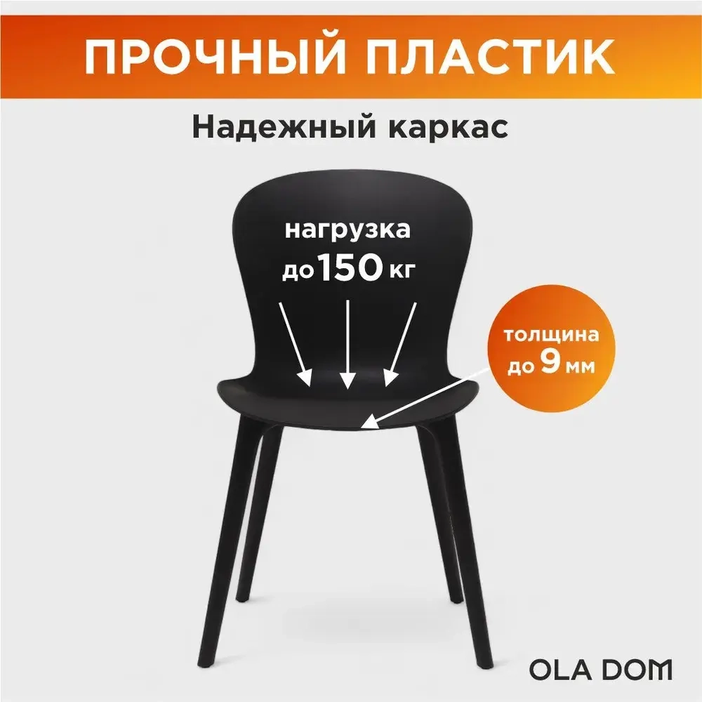 Комплект из двух стульев "LOFT" бренда OLA DOM. Цвет: Антрацит.