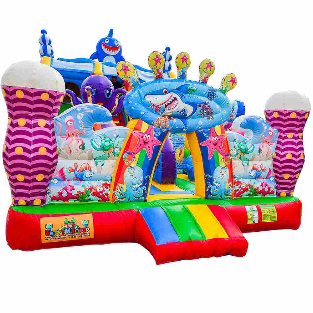 Коммерческий надувной батут с горкой «В гостях у моря 2» 9*5*5 м
