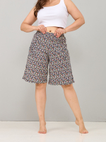 Юбка-шорты Ю-004/цветочки-желтооранжевые