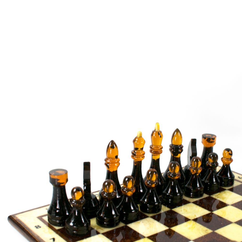 Янтарные шахматы &quot;Классика&quot; 35 на 35 см
