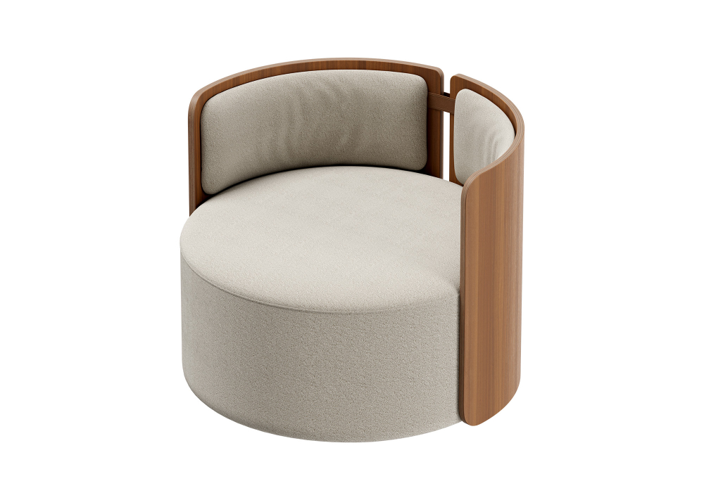 Кресло крутящееся Lagom 800 (молочный, орех)