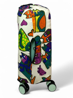 Чехол на чемодан 20", цвет белый/разноцветный, Коты