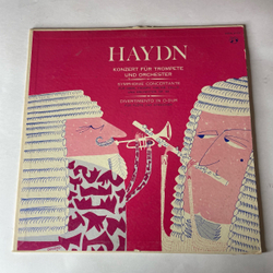 Винтажная виниловая пластинка LP Haydn Йозеф Гайдн, Konzert F r Trompete Und Orchester, Симфония Symphonie Concertante In B Dur, Op. 84 Fur Oboe, Fagott, Violine Und Cello (Германия 1959)