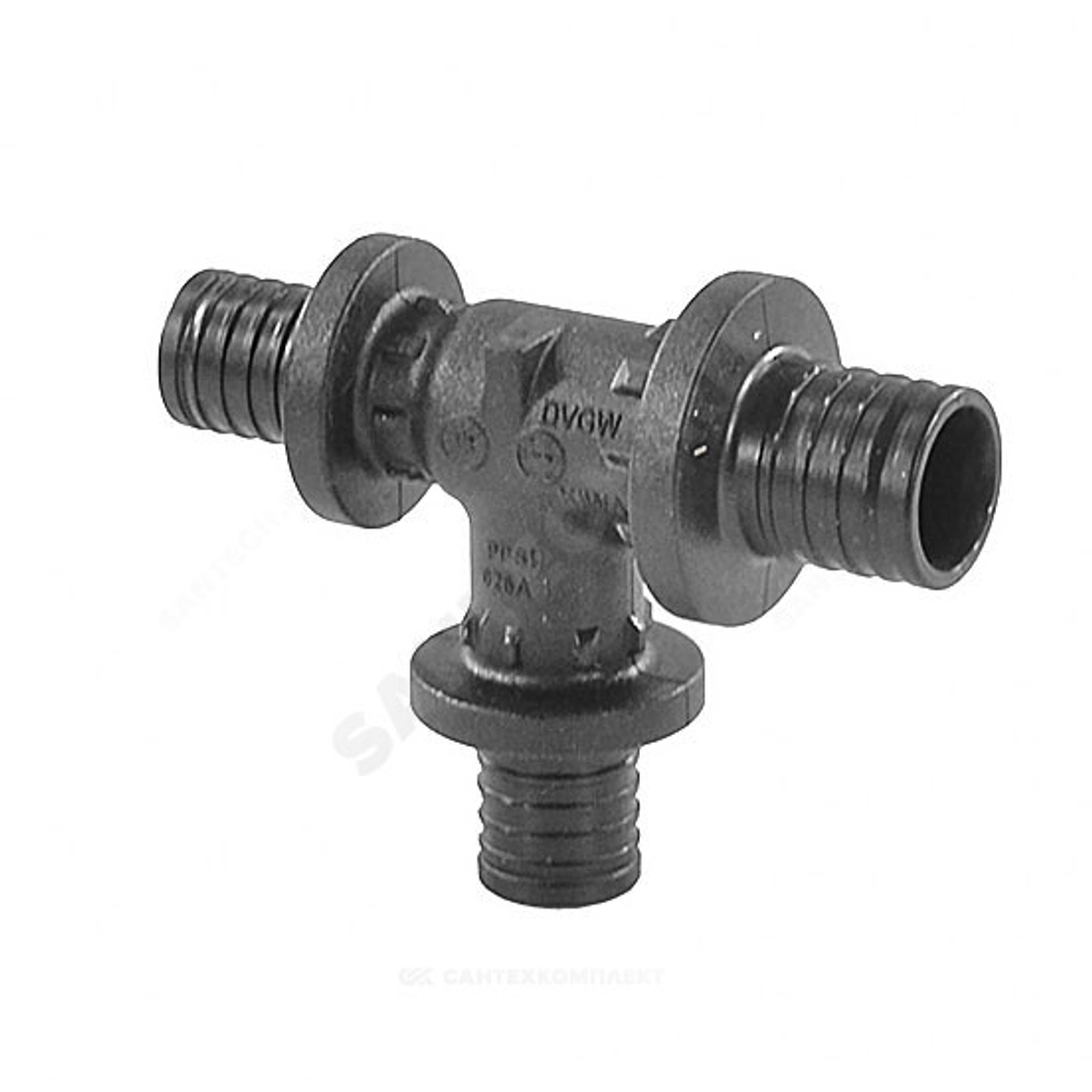 Тройник для PE-X труб аксиальный PPSU Дн 25х16х25 переходной RAUTITAN PX Rehau 11600621001