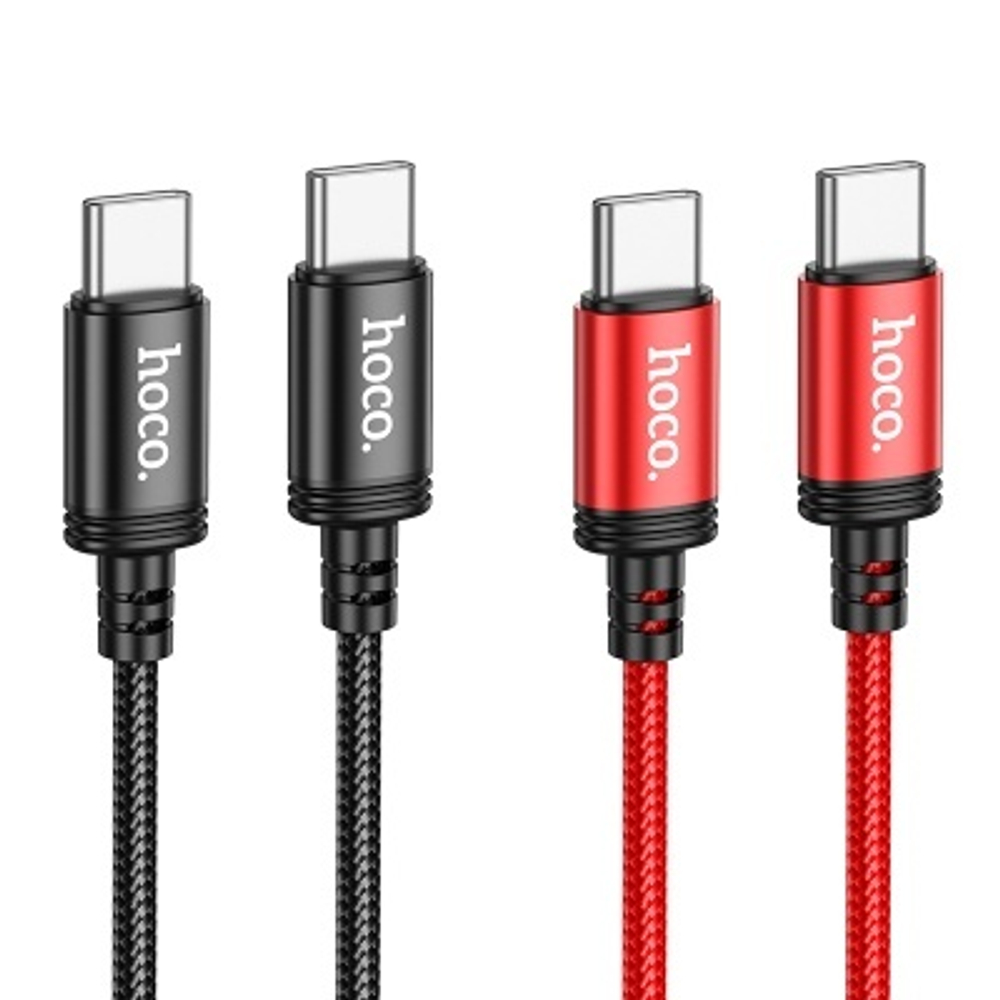 Кабель Hoco X89 Wind (Type-C) на (Type-C) 3A/60W 100см тканевая оплетка (красный)