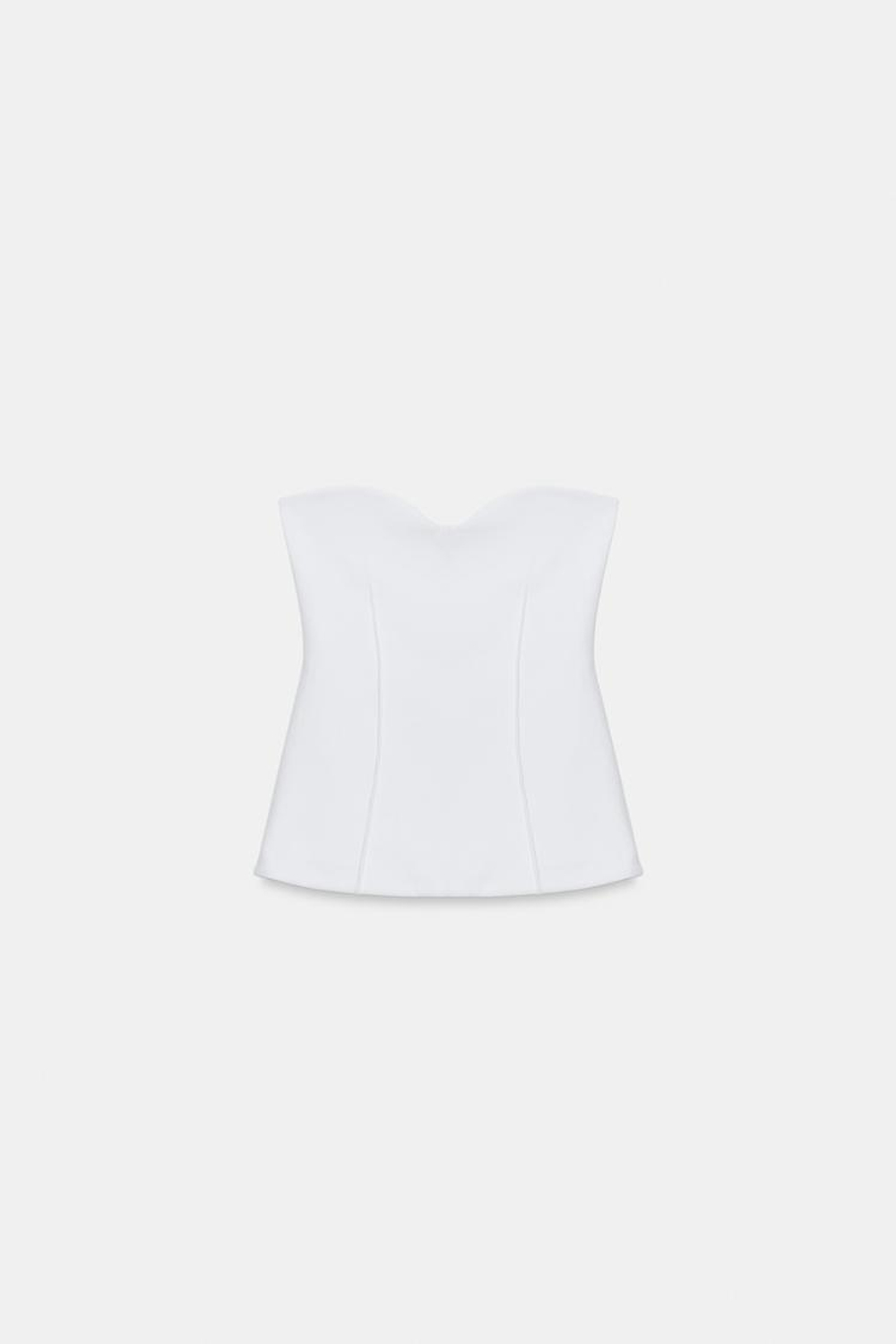 ZARA ТОП БАНДО С ВЫРЕЗОМ СЕРДЕЧКОМ, БЕЛЫЙ