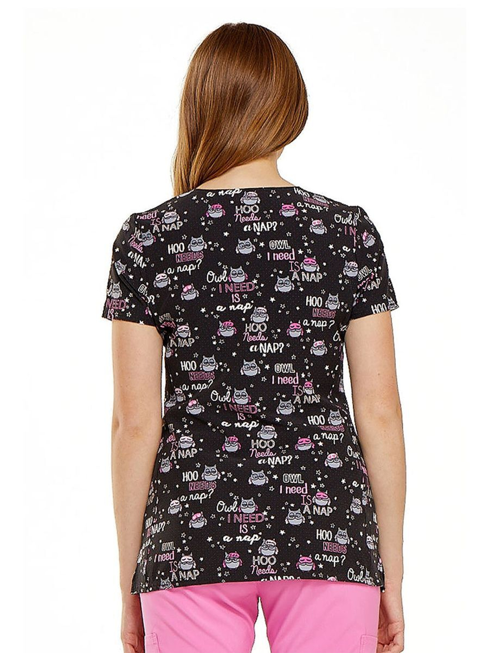 Топ медицинский женский HeartSoul HS601, совы, XS