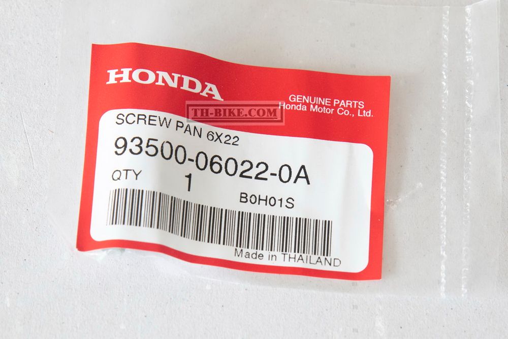 93500-06022-0A. SCREW, PAN, 6X22. HONDA