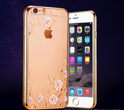 Чехол силиконовый с цветами для Iphone 6/6S