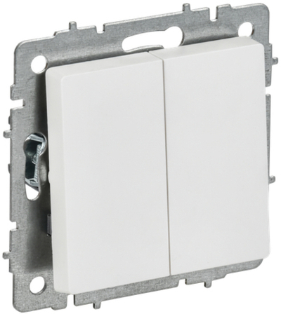 BRITE Выключатель 2-клавишный перекрестный 10А ВС10-2-3-БрАБ арктический белый IEK