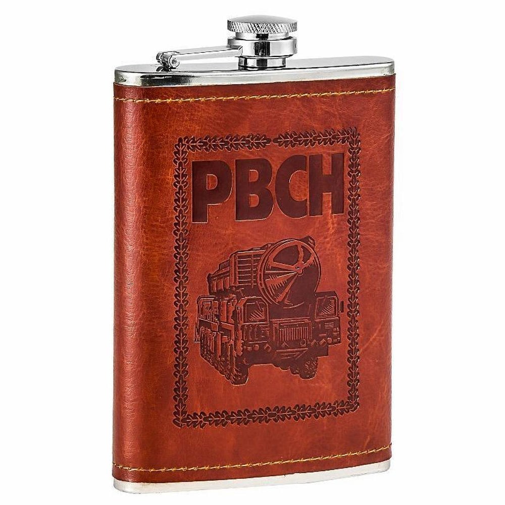 Фляжка РВСН в кожаном чехле