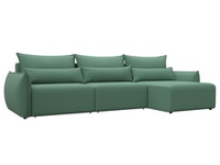 Диван угловой Лига-051 НПБ Лонг угол универсальный РОГОЖКА Амур 11 зеленый