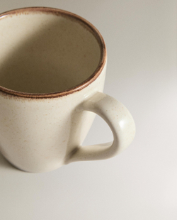 Zara Home чашка из каменной керамики, цвет бежевый, 13 см