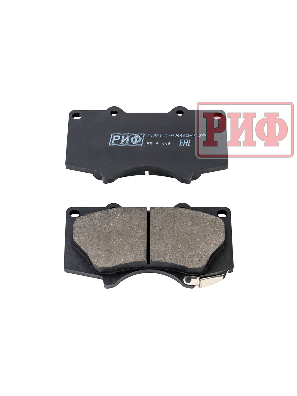 Колодки тормозные передние РИФ Toyota LC120,150, Hilux 2005+OEM 04465-35250, 04465-35290 ,Pajero 4 дизель 4605A472, 4605A481