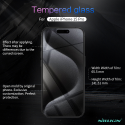 Защитное стекло с прозрачными рамками от Nillkin для iPhone 15 Pro, серия H+Pro Anti-Explosion Glass Screen Protector
