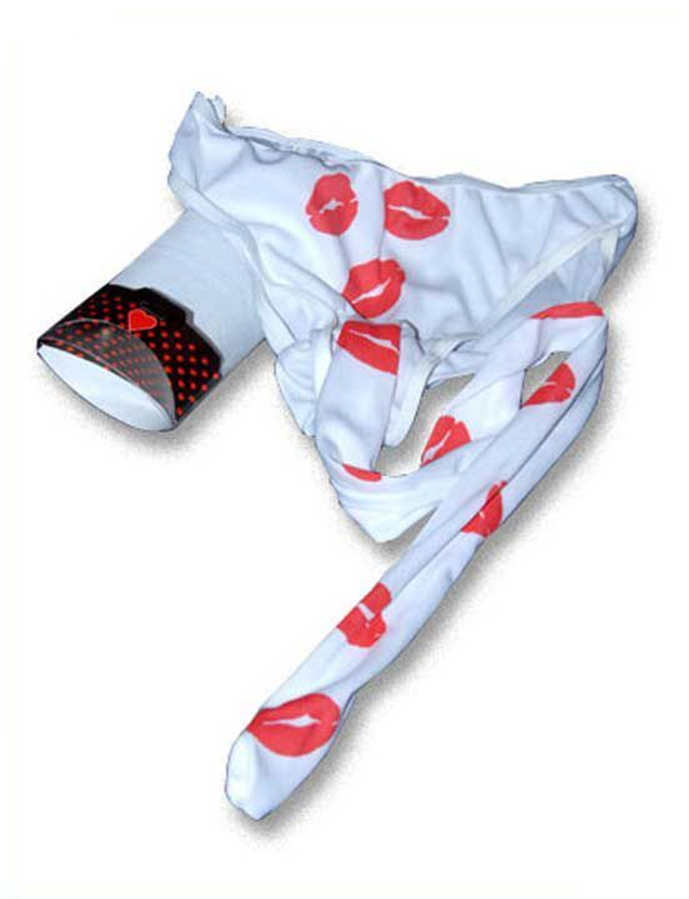 Мужские трусы с хоботом и поцелуями (Размер: S-M-L) (Цвет: белый с красным)