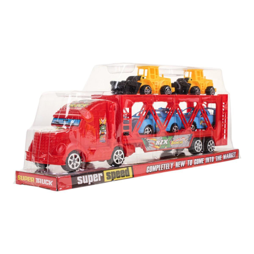 Автовоз ин. 32см + 4машины, ПК HF666-3