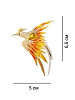 Брошь "Птица Феникс цвет желтый"