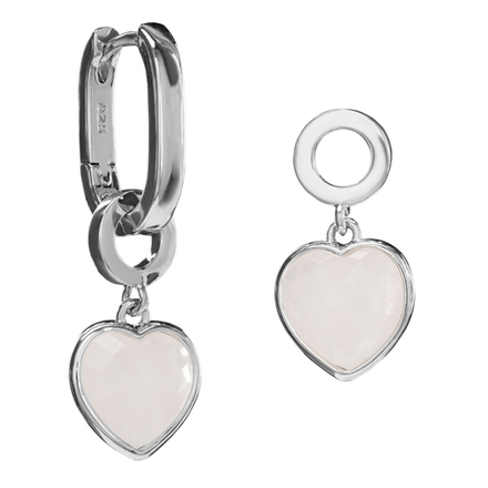 Пара серёжек: Хупы с Горным Хрусталём, silver