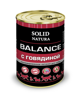 Solid Natura Balance Говядина влажный корм для собак консерва