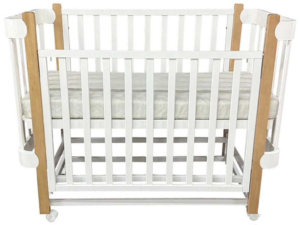 Детская кроватка Кедр Adele 2 продольный маятник 538342 белый/бук