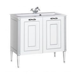 Тумба с раковиной Aquanet Паола 90 белый/серебро (литьевой мрамор)