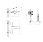 Смеситель BelBagno для ванны и душа UNIQUE-VASM-CRM