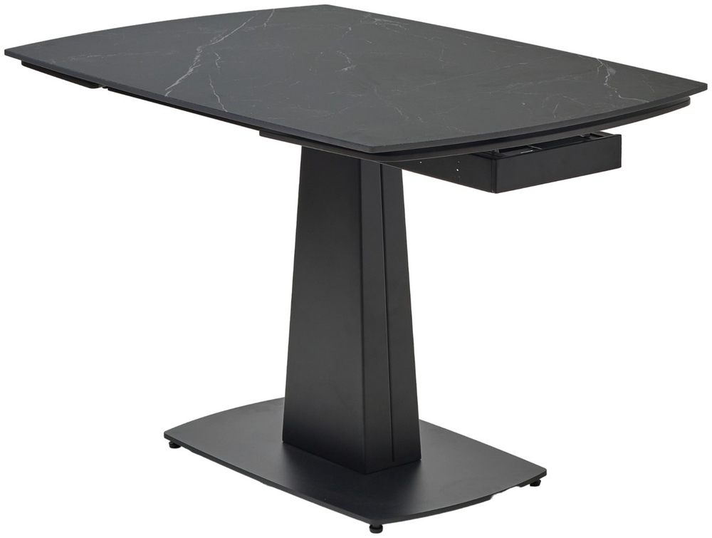 Стол М-City DISAUR Балд (Balde)120 Черный мрамор матовый (Matt Black Marble Solid Ceramic), Черный