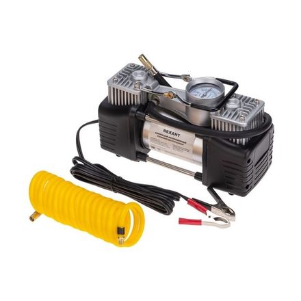 Компрессор автомобильный усиленный двухпоршневой в кейсе с набором инструментов (60л/мин, 10 АТМ) RE